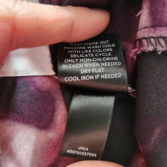 Simply Vera Wang Short Sleeve Floral High-Low Midi Dress, Purple, Size: L - Picture 6 of 6